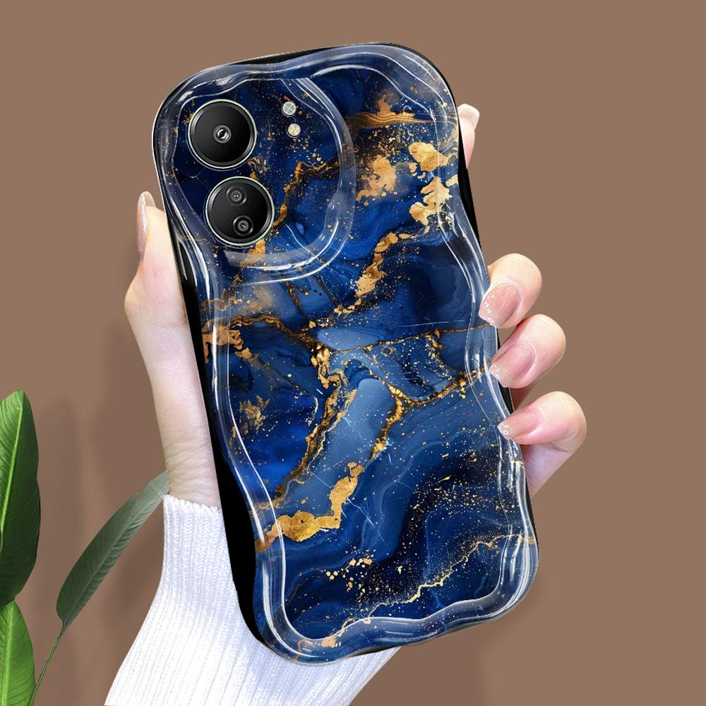 Cute Cartoon Pattern Cream Texture Casing Wavy Edge Soft Silicone Cover Phone Case for Xiaomi Redmi