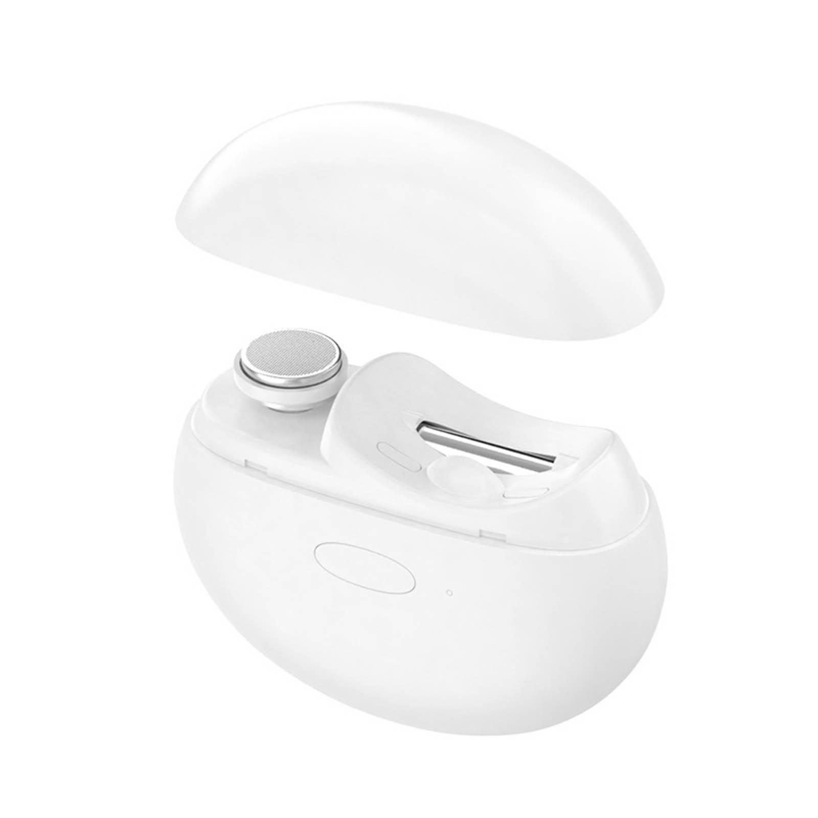 

Automatic Nail Trimmer And Polisher With Built in Grinder For Smooth Edges Portable Design For Travel белый