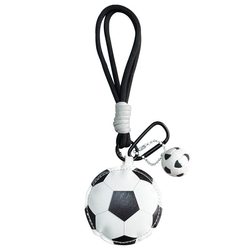 Sports Fan Keychain: Leather Basketball, Baseball, Football Charms - World Cup Bag Pendant & Gift