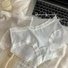 7A Antibacterial Cotton Lace-Trim Seamless Mid-Waist Underwear for Girls