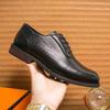 Men's Retro British Style Formal Leather Shoes – Large Size, Trendy Lace-up for Business & Banquets