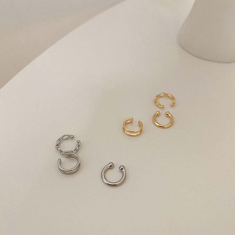 Simple Design Gold Clip Earrings for Women Non-Piercing Puck Rock Fake Cartilage Ear Cuff Trendy Jewerly