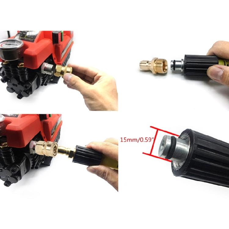 High Pressure Washer Brass-Connector Washing Adapter M22x1.5 Quick Connection 2x