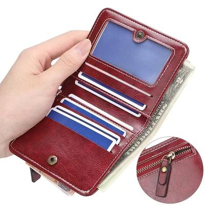 Fashion Slim Women Wallet Multi-Card Mini Card Holder PU Leather Short Design Purse with Coin Pocket Ladies