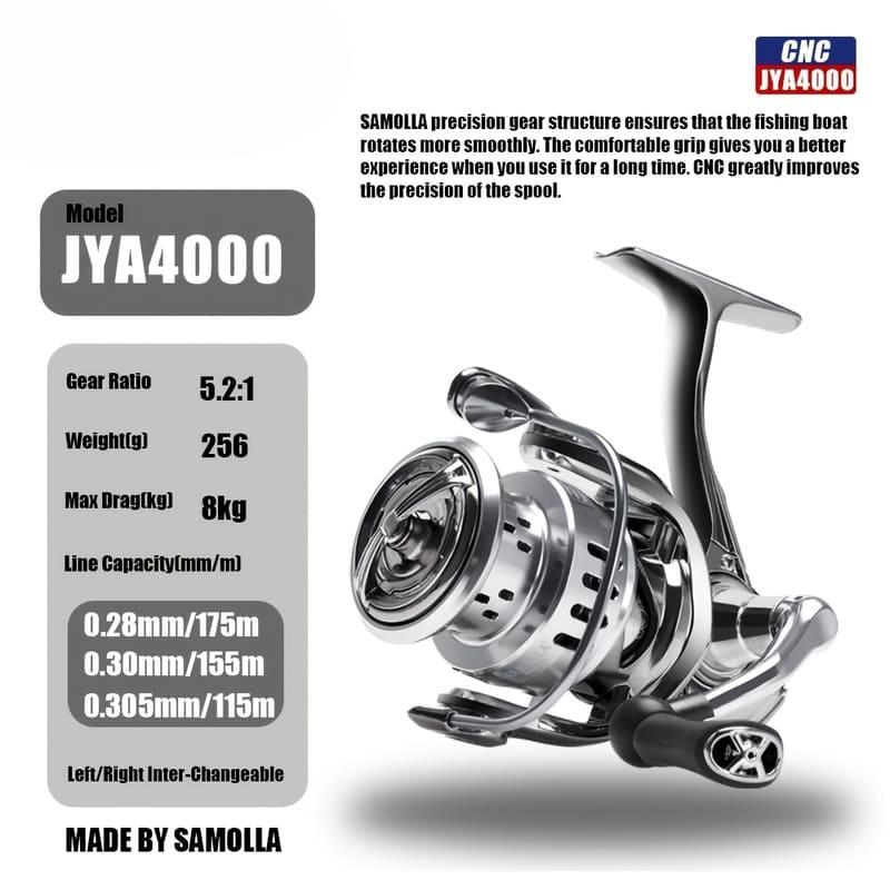 New Electroplated One-Way Seamless Spinning Reel CNC Spool Full Metal Swinging Lightweight Long Distance Fishing Reel with 6+1 Roller Bearings