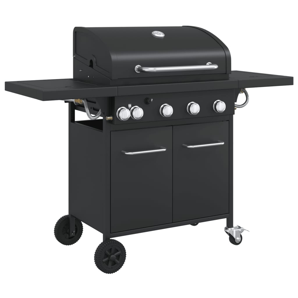 5-Brenner Gasgrill aus schwarz pulverbeschichtetem Stahl