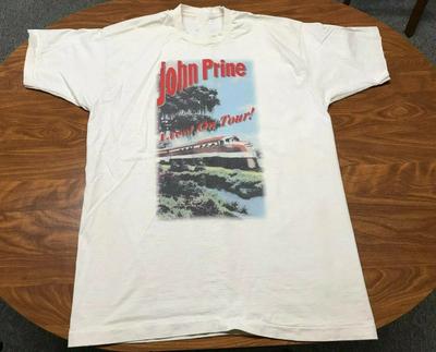 T-shirt John Prine 1997 Live On Tour Manches Courtes Blanc Unisexe
