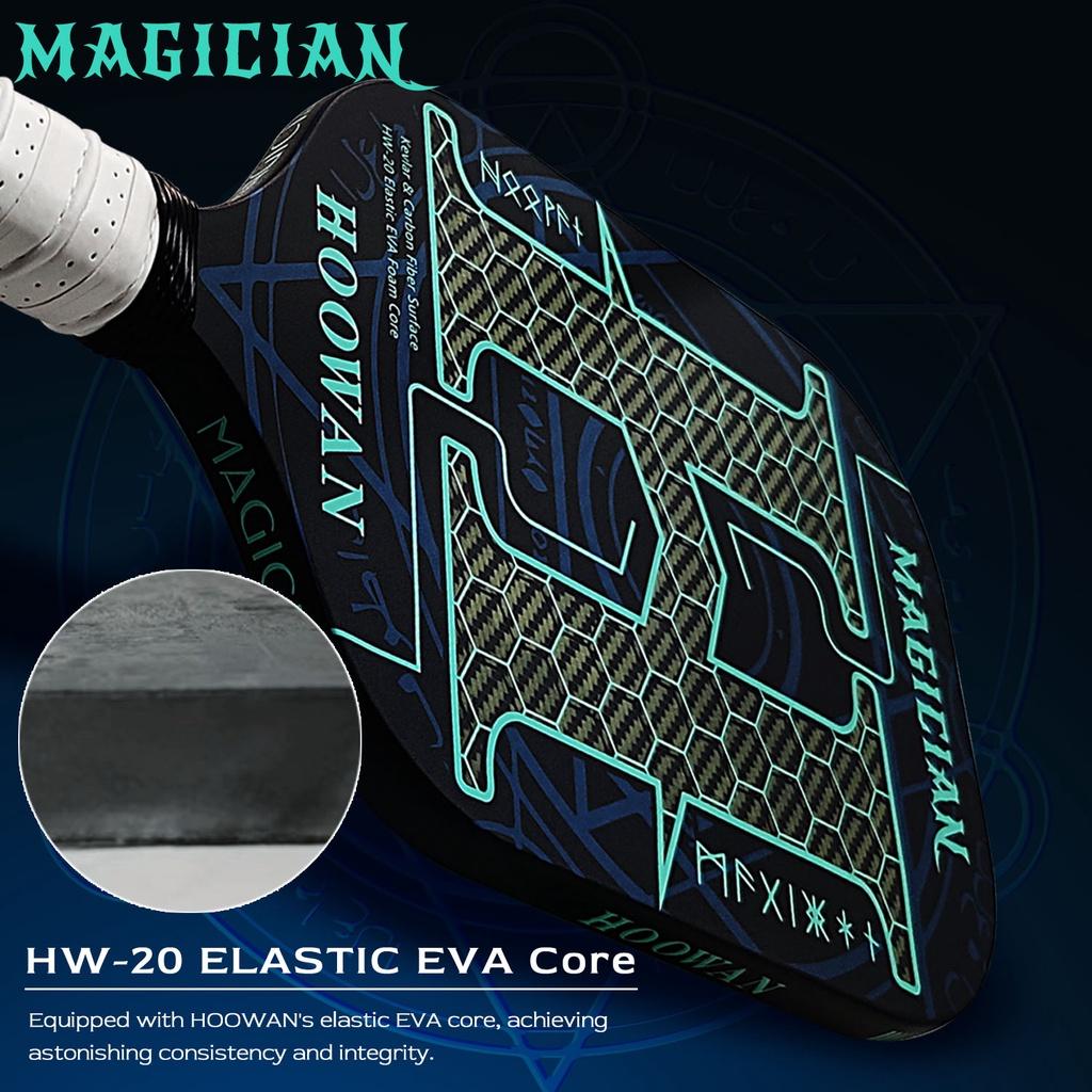 HOOWAN MAGICIAN 16MM Pickleball Paddles Kevlar Carbon Piackleball Rackets Professional Carbon Fiber T700 Edgeless Pickle Ball Racket Rough Surface