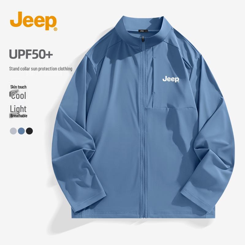 JEEP Men s Hooded Ice Silk Quick-Dry Sun Protection Jacket M