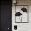 Metal Art Wall Decor Carving Black Metal Decorative Wall Art with LED Light Iron Sculptures for Hallway Entryway Fireplace Door