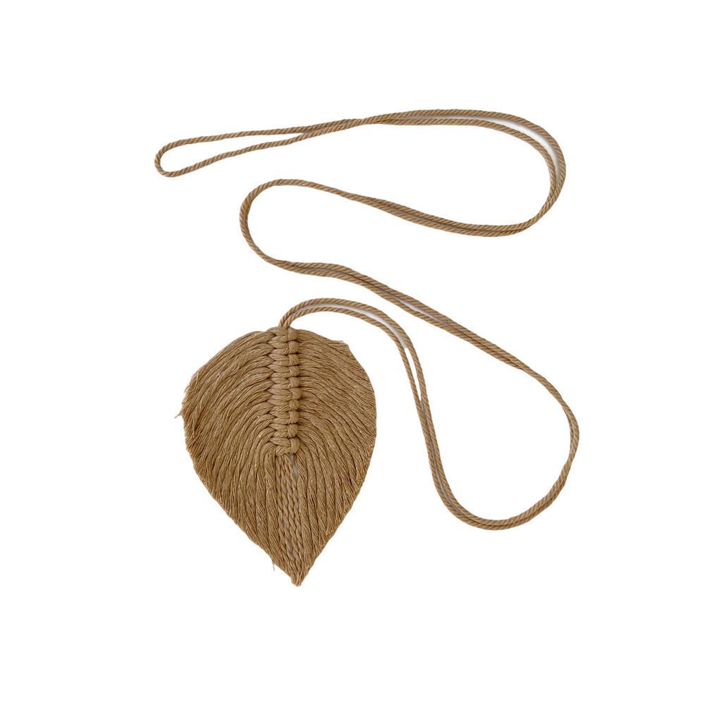 Braided Fringe Curtain Buckle Fashion Handmade Leaf Curtain Tie Simple Tie Rope