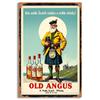 Vintage Old Angus Whisky Metal Tin Sign  Retro Scottish TartanClad for Man  Dog Wall Art PreDrilled for Easy Hanging for H