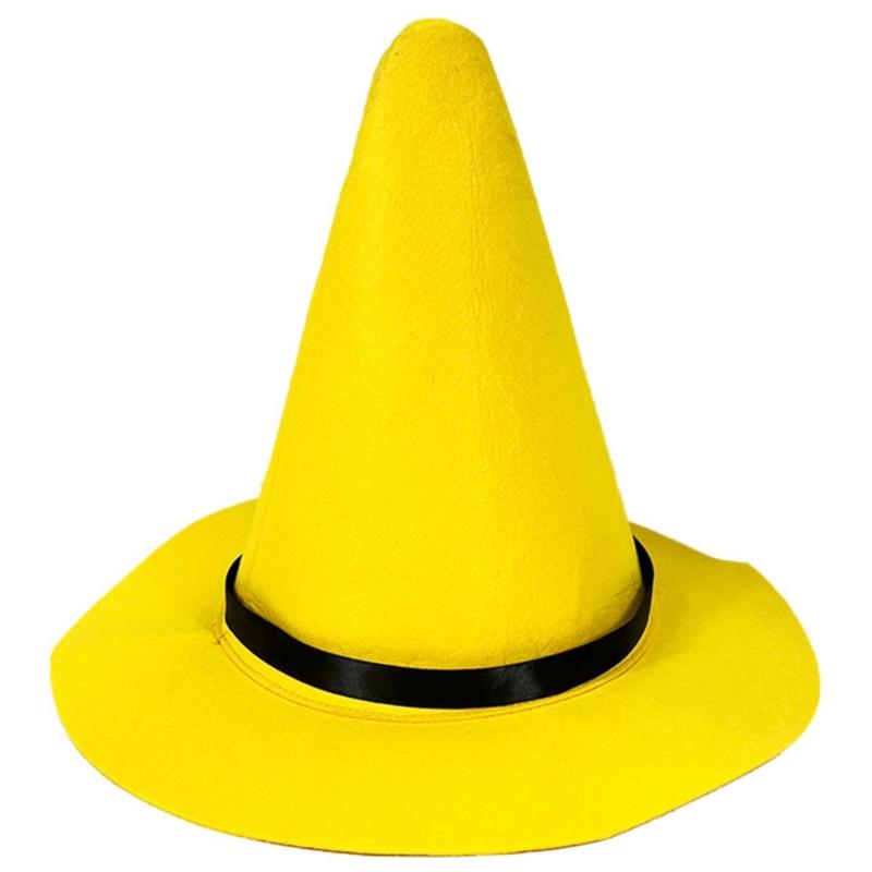 Cosplay-Kostüm Hexenhut Gelber Zaubererhut für alle Altersgruppen Halloween-Partyhut Rollenspiel Hexenhut Glockenhut Kopfbedeckung