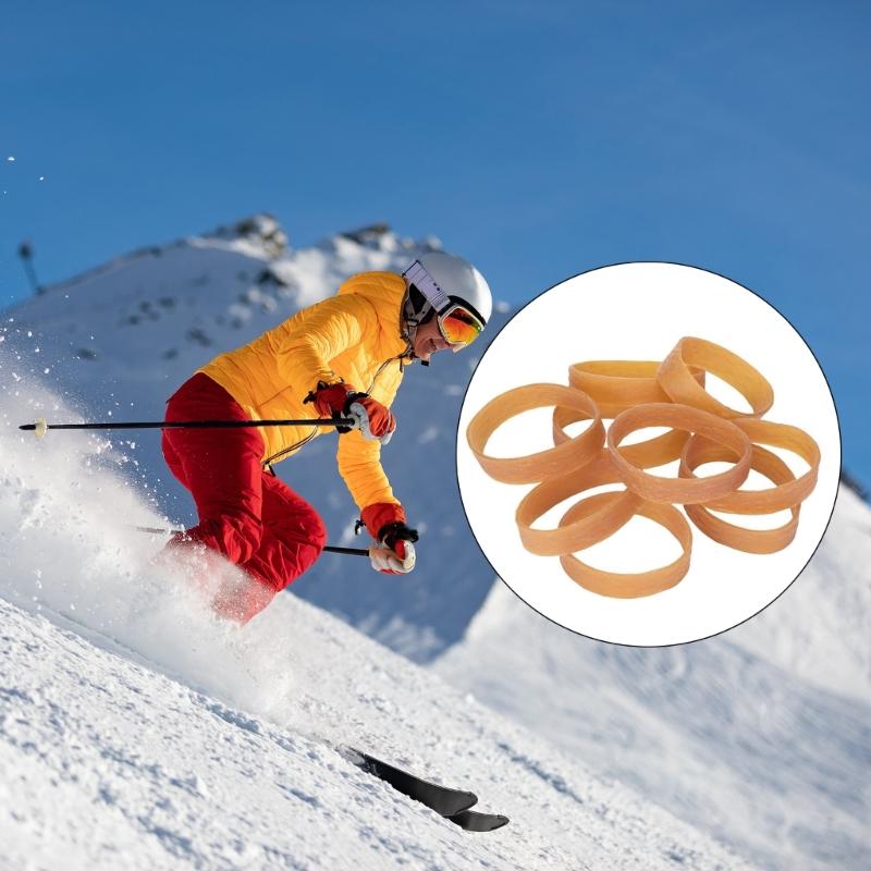20/50Pcs Exercise Rubber Bands Widened Rubber Rings Safety Ski Brake Retainers