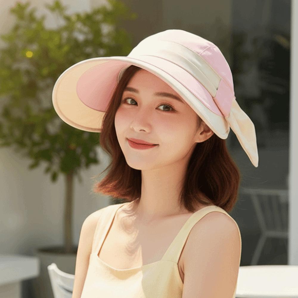 Breathable Contrast Color Visor Cap Portable Sunscreen Empty Top Hat Travel / Outdoor