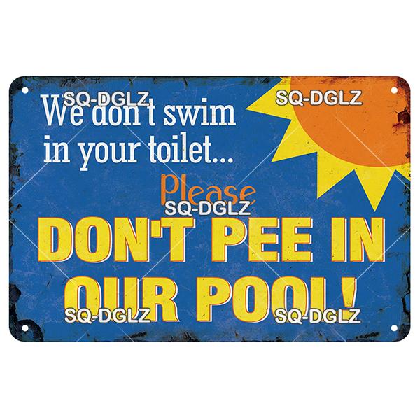 [SQ-DGLZ] Welcome Swim Pool Rules Metal Sign Vintage Plaque Tin Sign Plate Wall Decor For Bar Club Man Cave Art Painting Poster