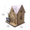 Desktop Ornament Wooden Dollhouse with Light Children Gift Snow House Model Toys Handmade Snow House Medel