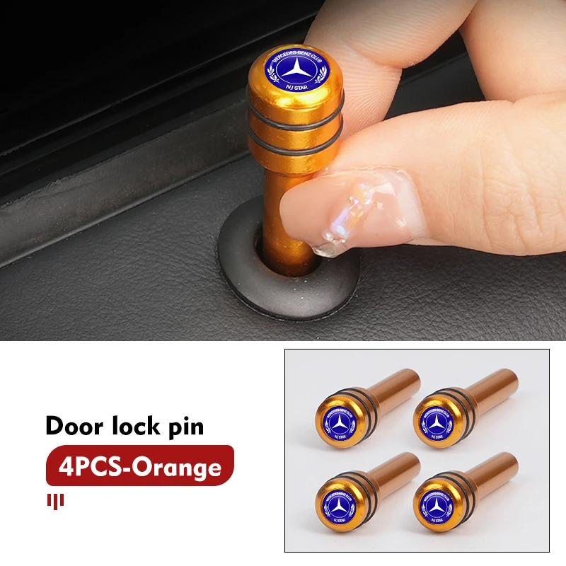 2/4pcs Car Security Window Door Lock Pull Pins Aluminum Interior For Mercedes Benz AMG A C E S G Class W201 W210 W108 W204 W205