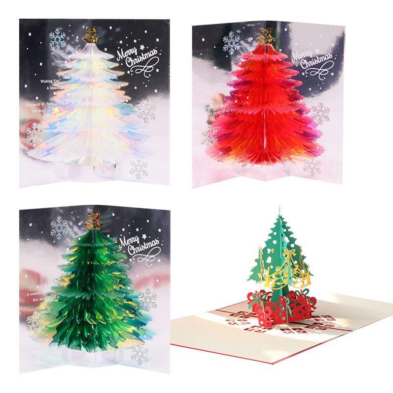 Pop Up 3d Christmas Card Santa Greeting Invitations Xmas Postcard Gift Children