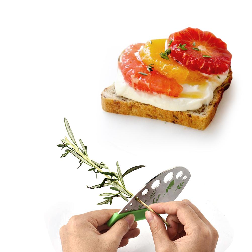 9 Hull Urtestripper Rustfritt Stål Urtebladstrippeverktøy med Beskyttelsesdeksel