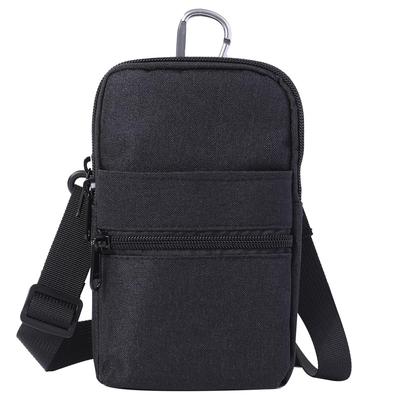Global Box Belt Pouch with Carabiner and Belt for iPhones and Smartphones Men's Loop, Water-Repellent, Black,