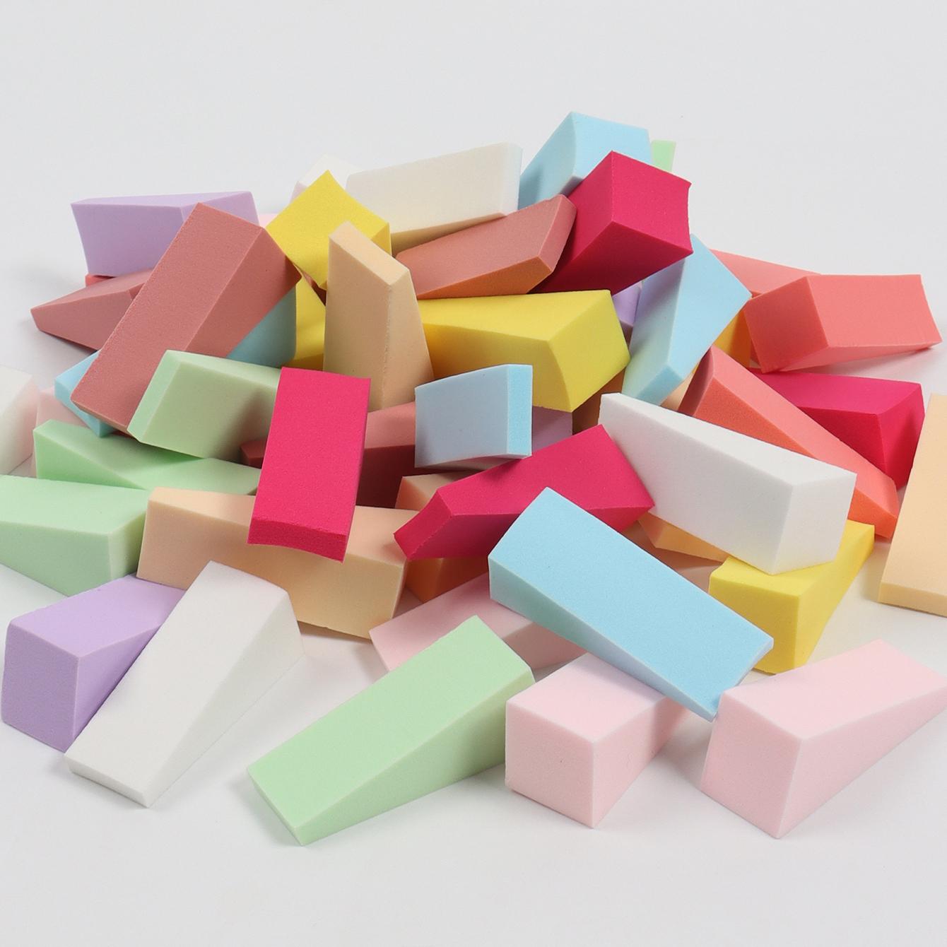 

100Pcs/Set Dry Wet Use Makeup Sponge Face Foundation Concealer Bb Cream Powder Blending Smearing Puff Cosmetic Tools різнокольоровий