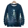 Ladies' Fashionable Casual Long Sleeved Christmas Printed Round Neck Knitted Yarn