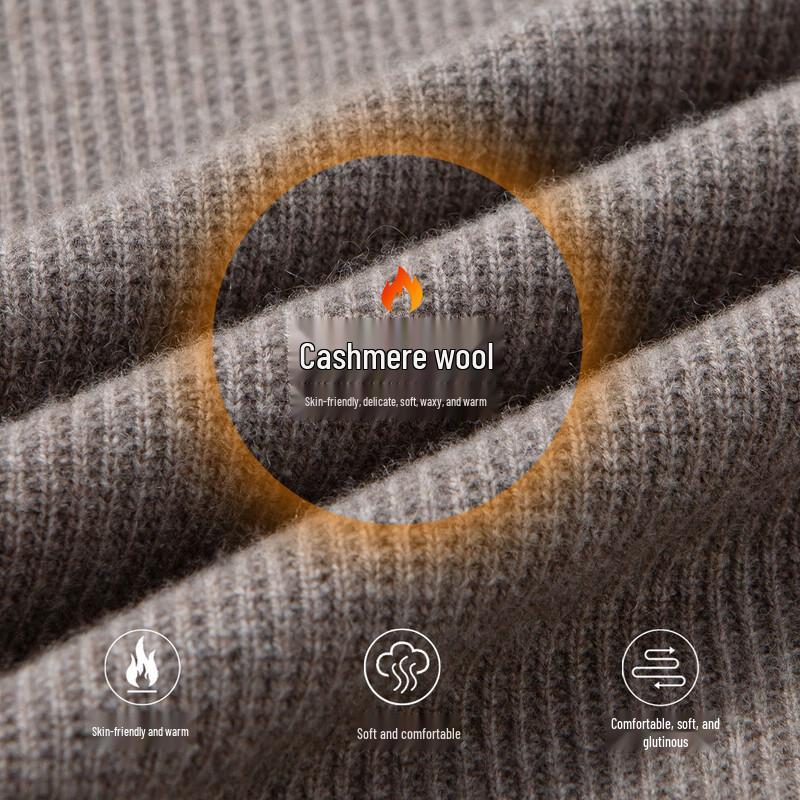 Hodo Men's Cashmere Blend Henry Collar Pullover Sweater