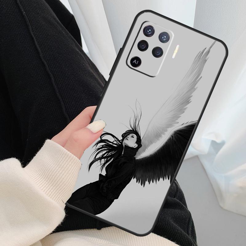 Fantasy Angel Girl Wings Case For Oppo A54 A74 A94 A18 A57 A17 A77 A38 A58 A78 A98 A80 A60 A40 A96 A76 A16 A15 A5 Pro