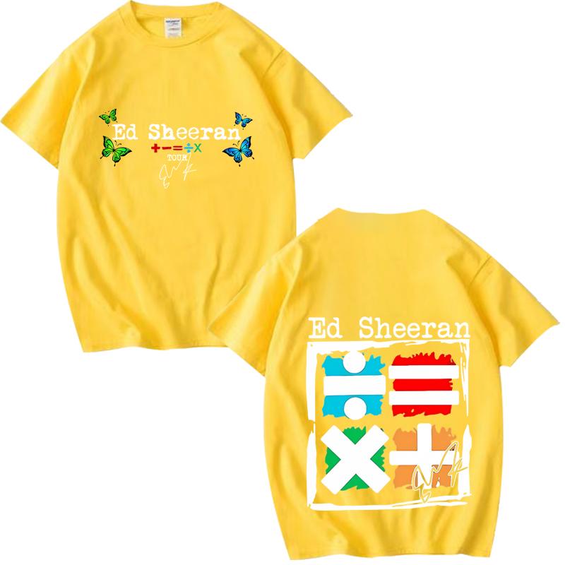 Ed Sheeran Mathematics Tour T-Shirt neu Herren Damen lustig Oversize 100% Baumwolle Mode Kurzarm Sommer Druck Unisex Tops