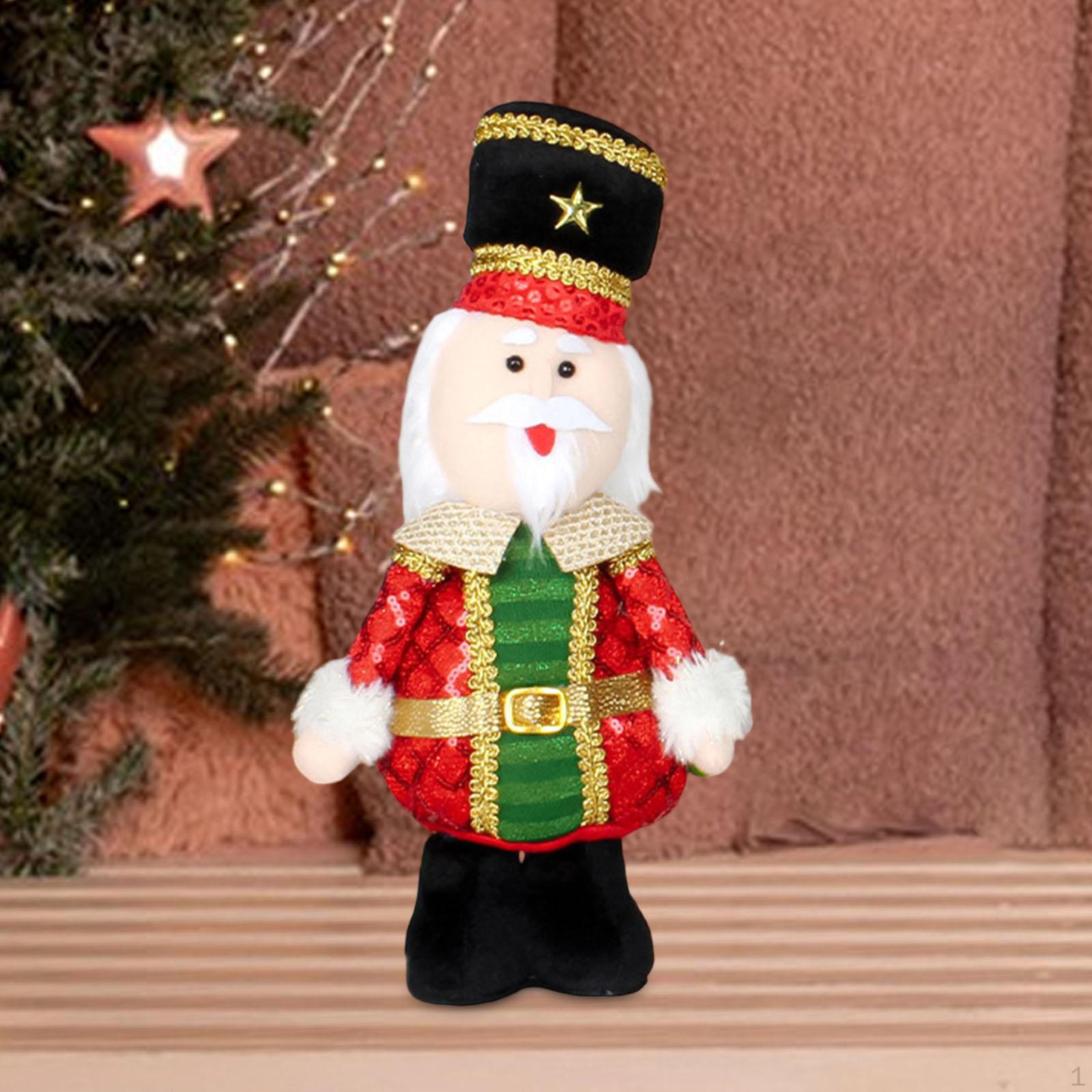 

Nutcracker Doll Christmas Gift Decor Table Centerpiece Xmas for Living Room Black Hat