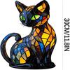 Solymall GlowKitty, Cat Lamp Stained Glass, Cat Lamp, Sherum Glowkitty, Stained Resin Night Light, Animal Lamps, 3D Cute Pet Led Table Lamps Gifts