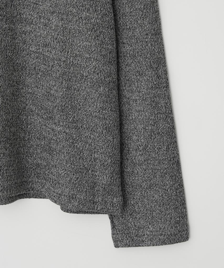JOJILONG Jn318 Herringbone Knit Pullover - Dark Gray Melange