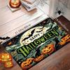 Halloween Pumpkin Cat Print Doormat, Spooky "Happy Halloween" Kitchen Rug, Absorbent Non-Slip Machine Washable Door Mat
