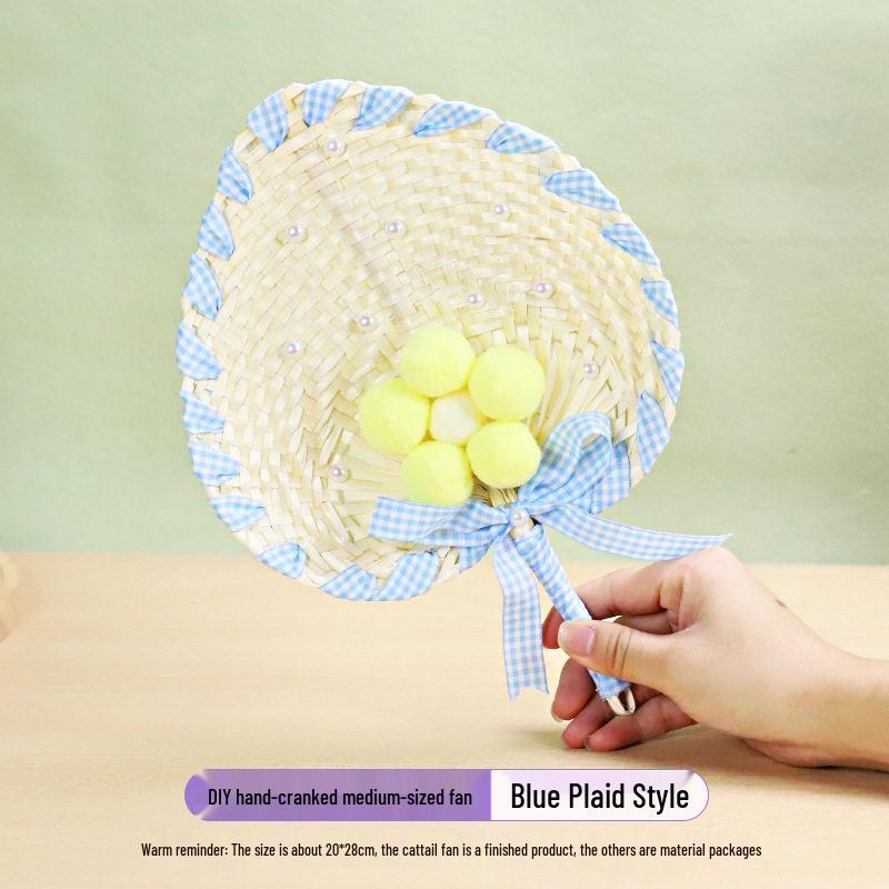 Cattail Handwoven Round Fan DIY Kit for Team-Building & Kindergarten Activities