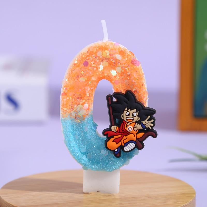 2025 Bandai Dragon Sphere Wukong Candle 3D 0-9 Numbers Animation Design Character Party Cake Decorations Celebration Cake Ornamental Present