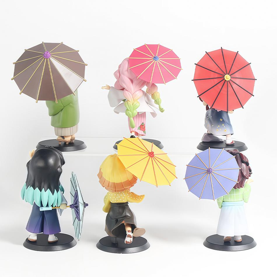 Latest 1-12Pcs Figurine Plum Rain Series Kochou Shinobu Tomioka Giyuu Mitsuri Figurine Plaything Gift For Kids