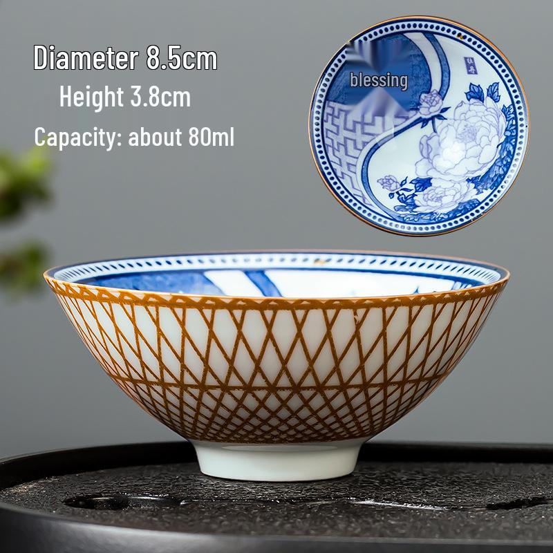 Blau-weiße Douli-Teetasse aus Porzellan für Kung-Fu-Tee