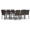 VidaXL Ensemble à manger de jardin 9 pcs coussins résine tressée acier 3186966
