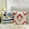 Bohemian Tassel Loop Pile Embroidered Throw Pillow for Sofa and Living Room