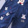 Children's Cartoon Five Bears & Rabbits Denim Overalls for Spring/Autumn