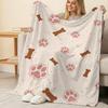 Soft Flannel Fleece Throw Blanket - Cute Paw & Bone Pet Theme, Non-Pilling All-Season Warm, Home Cozy Decor, Halloween Christmas Gift for New Mom