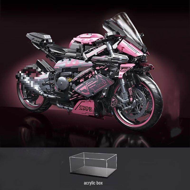 BMW Motorcycle Technic Building Blocks Toy - M000RR. Compatible with Lego, Educational Assembly Gift for Boys & Girls.