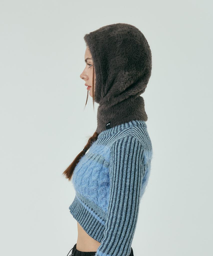 Sanlo [Unisex] Fluffy Fleece Balaclava - Charcoal Black