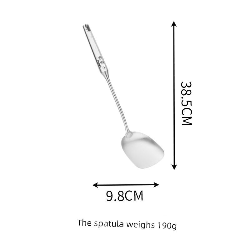 Household Thickened 304 Stainless Steel Pot Spatula, 304 Stainless Steel Spoon, Cooking Spoon, Soup Spoon, Small Non-Hot-Handling Spatula Large 304 Stainless Steel Spatula