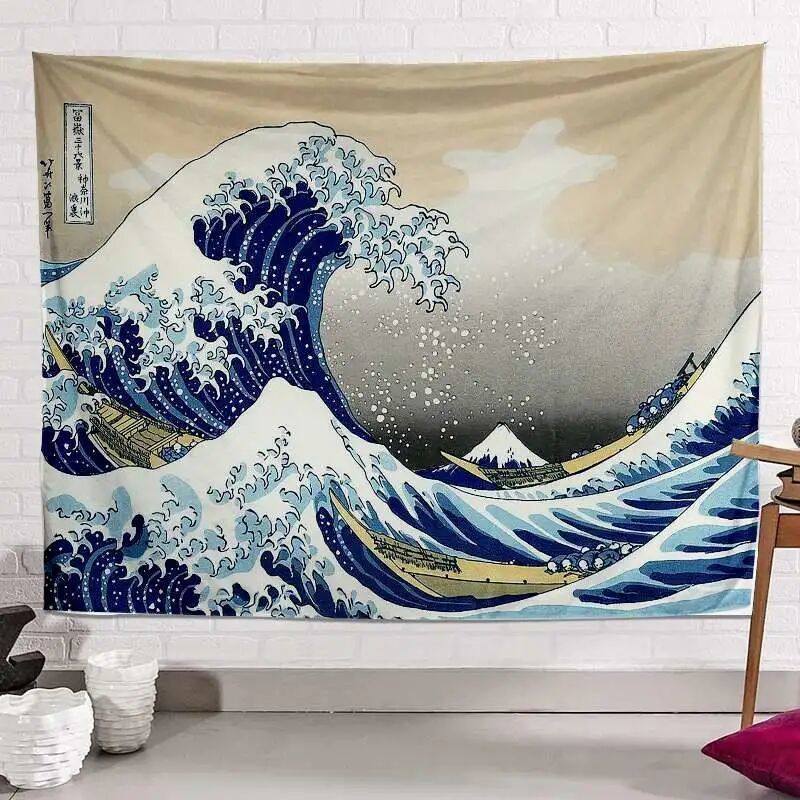 

VIKAMA Japanesestyle ukiyoe Tapestry Wall Hanging for Bedrooms and Living Rooms JapaneseStyle Store Bar Counter Decoration 74x94cm(29x37in)