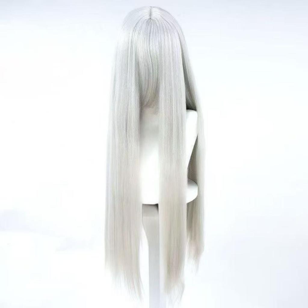 90cm Natürlich Aussehende Rose-Net Gerade Perücke, Gefärbt—Perfekt für Anime Cosplay und Alltagslooks