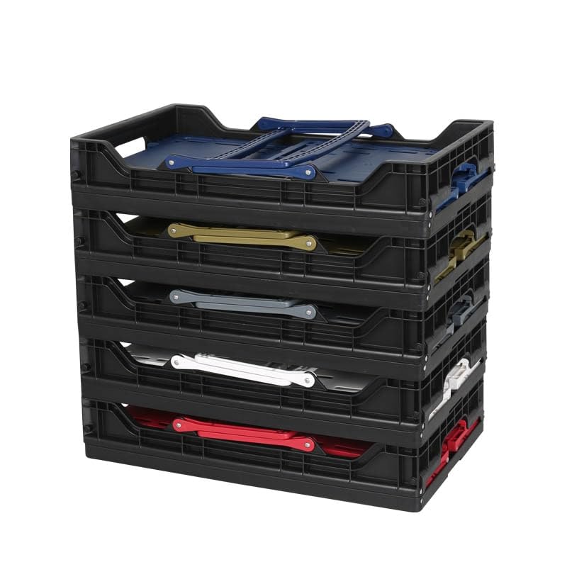 Dulton Folding Shopping Basket 30L Gray CAR Solid Color Foldable Basket Easy To Carry Lightweight Height 31cm Width 48cm Depth 28cm "FOR LIFE"