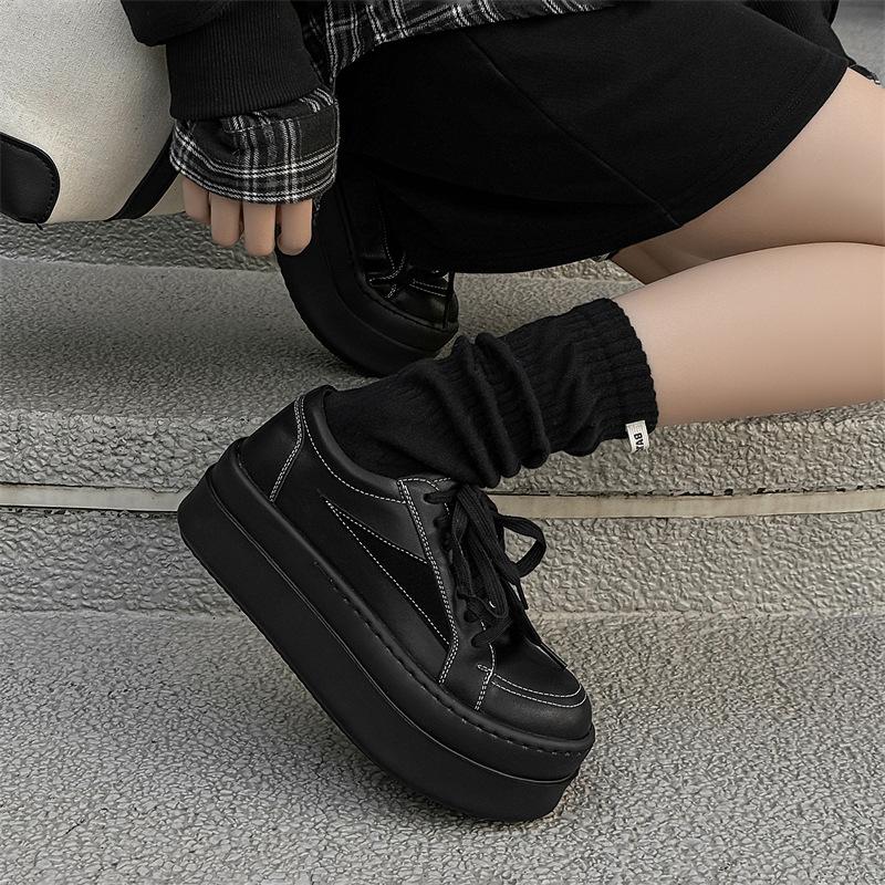 New board shoes men's thick soles increase height versatile Japanese niche design lace-up breathable casual couple trendy brand 1104-J