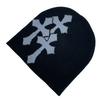 Fashion Cross Beanie Hat for Women Men Comfortable Knitted Hat Pullover Cap Winter Autumn Skull Cap Adult Y2K Headdress
